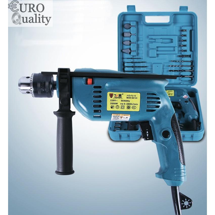 Bộ khoan điện cầm tay gồm máy + nhiều mũi khoan công suất lớn RJ001