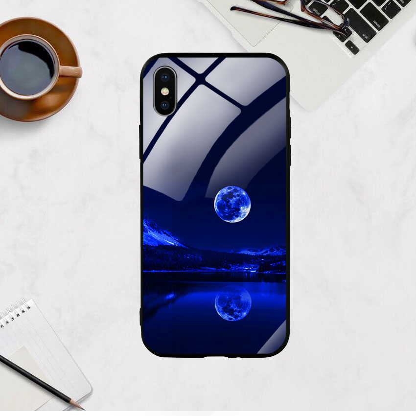 Ốp Lưng Kính Cường Lực cho điện thoại Iphone X / Xs - 0269 MOON02