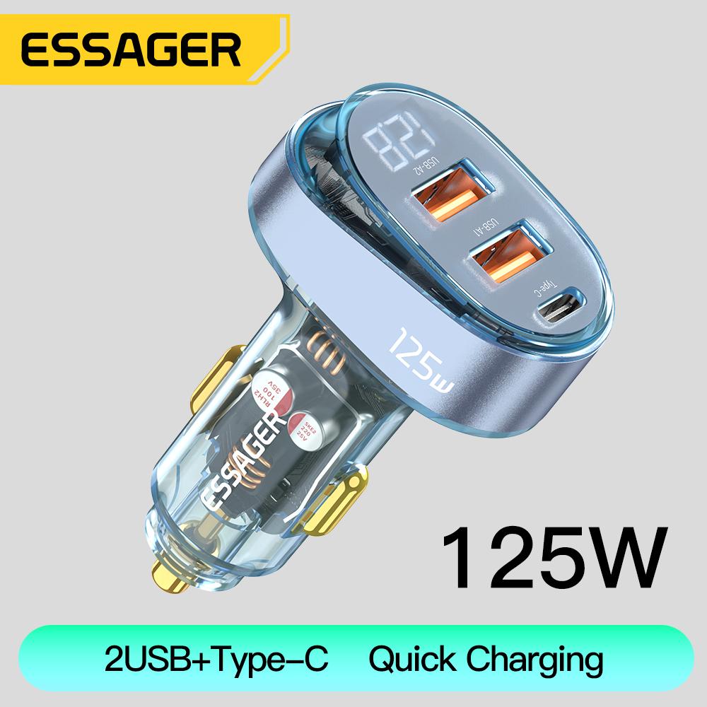 Essager 125W USB C CAR SARGER Digital Digital Digital