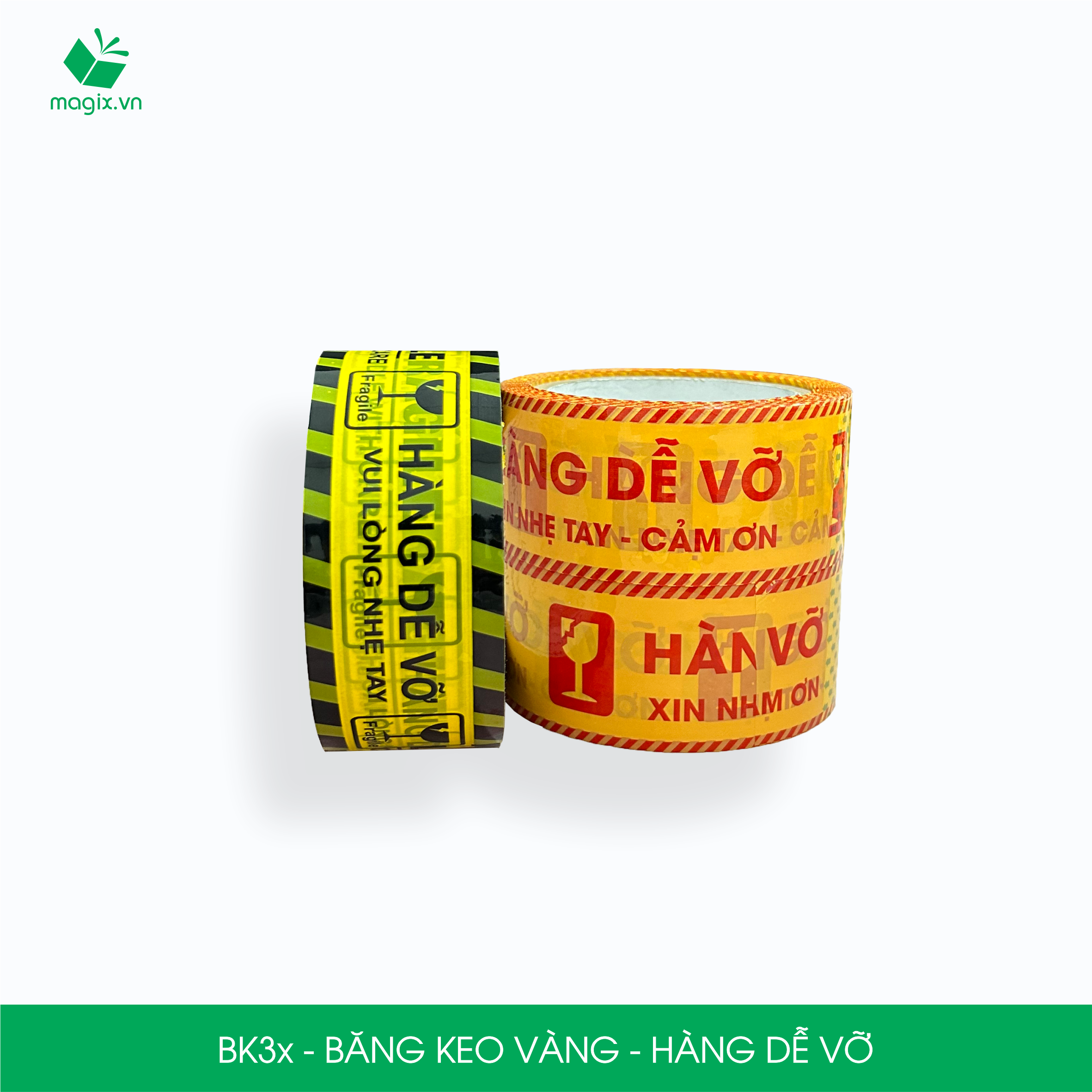 Combo 12 Cuộn băng keo HÀNG DỄ VỠ 4.7cm - Băng dính niêm phong đóng hàng