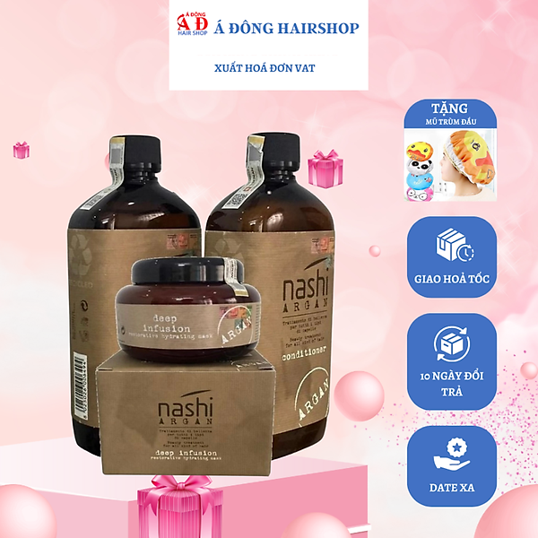 TRỌN BỘ GỘI - XẢ - Ủ NASHI ARGAN 500ML