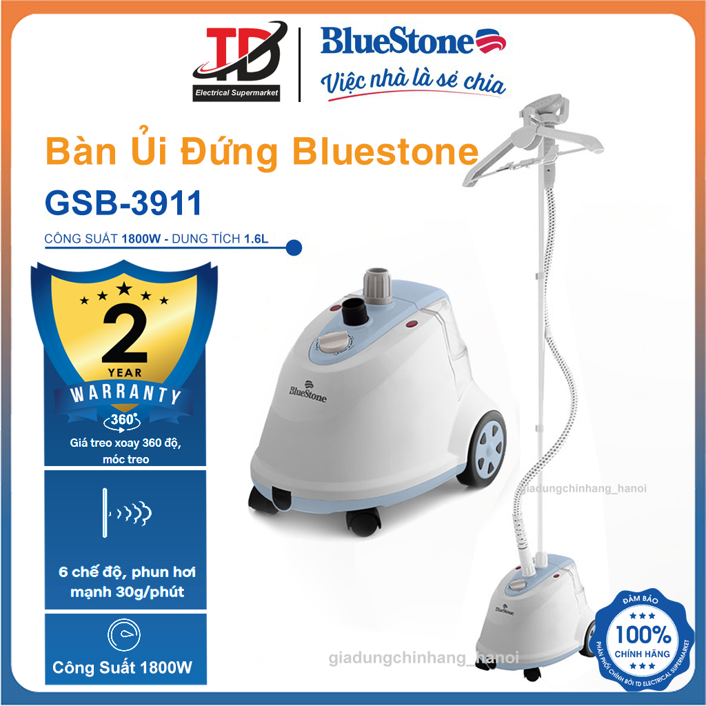 Bàn Ủi Hơi Nước Đứng BlueStone GSB-3911 (1800W) - Hàng Chính Hãng