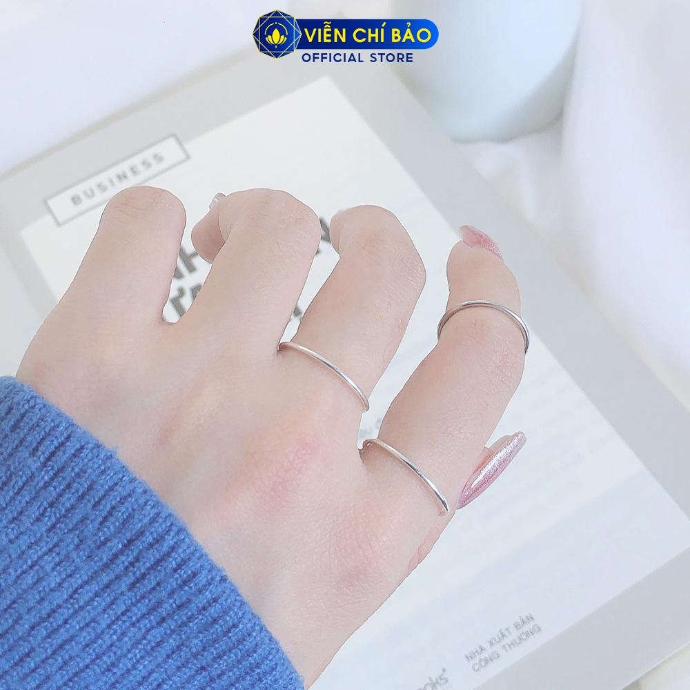 Nhẫn bạc nữ Glib trơn chất liệu bạc S925 thời trang phụ kiện trang sức nữ thương hiệu Viễn Chí Bảo N400604