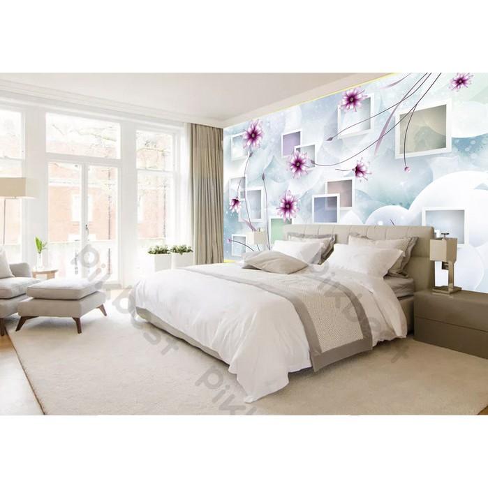 Tranh dán tường Hoa tường hiện đại sắc màu sang trọng, tranh dán tường 3d hiện đại MS1137511