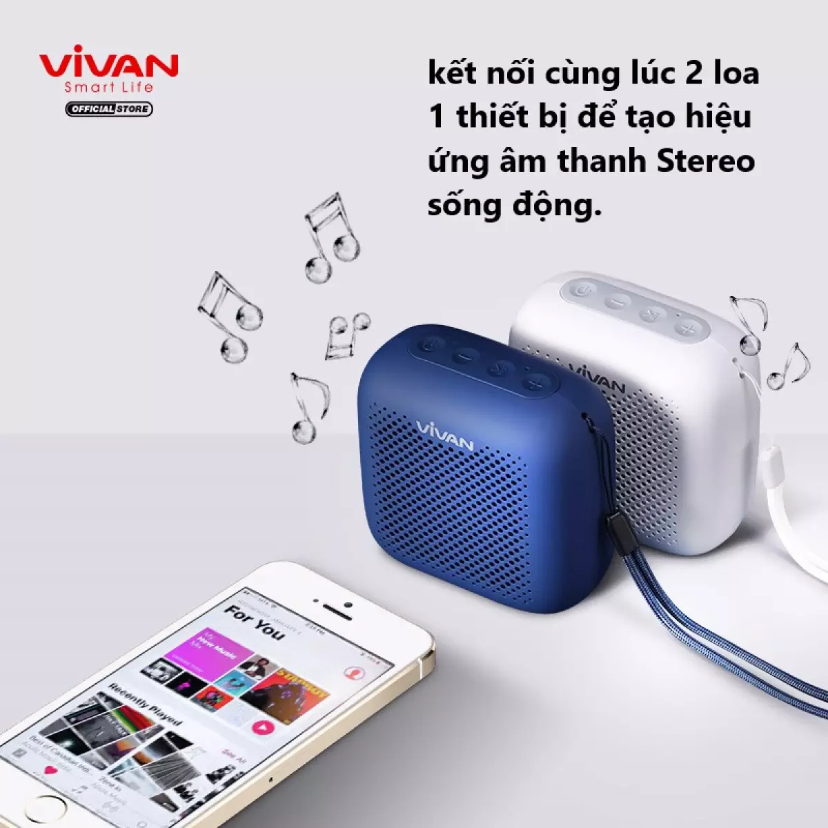 Loa TWS Bluetooth 5.0 VIVAN VS1 – Màu Sắc Hiện Đại, Chống Nước IPX5, Pin 1800mAh, Âm Thanh Sống Động, Hỗ Trợ Thẻ Nhớ SD &amp; USB – HÀNG CHÍNH HÃNG