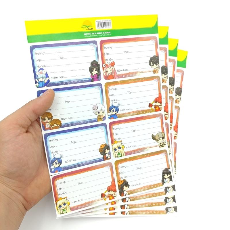 Bộ 3 Nhãn Học Sinh 8 Ô - Lớp Học Mật Ngữ (4 Tờ/Xấp) (Mẫu Màu Giao Ngẫu Nhiên)