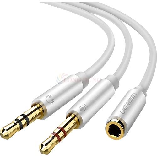 Cáp chuyển AV 3.5mm sang 2 đầu mic và tai nghe Ugreen Audio Cable Aluminum Case 20cm AV140 - Hàng chính hãng