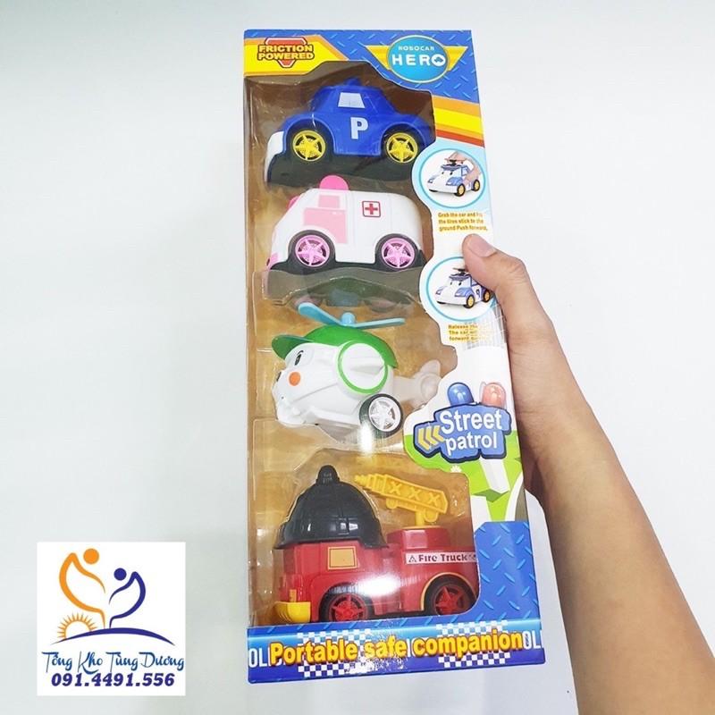 Bộ 4 xe ROBOCAR POLI chạy đà (không biến hình)