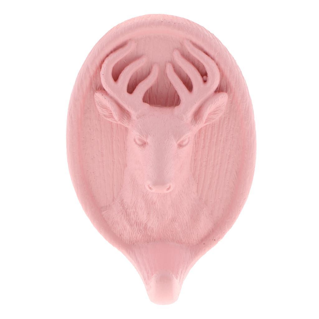 3D Resin Animal Deer Head Self-adhesive Hook Wall Hanger Hooks Rack