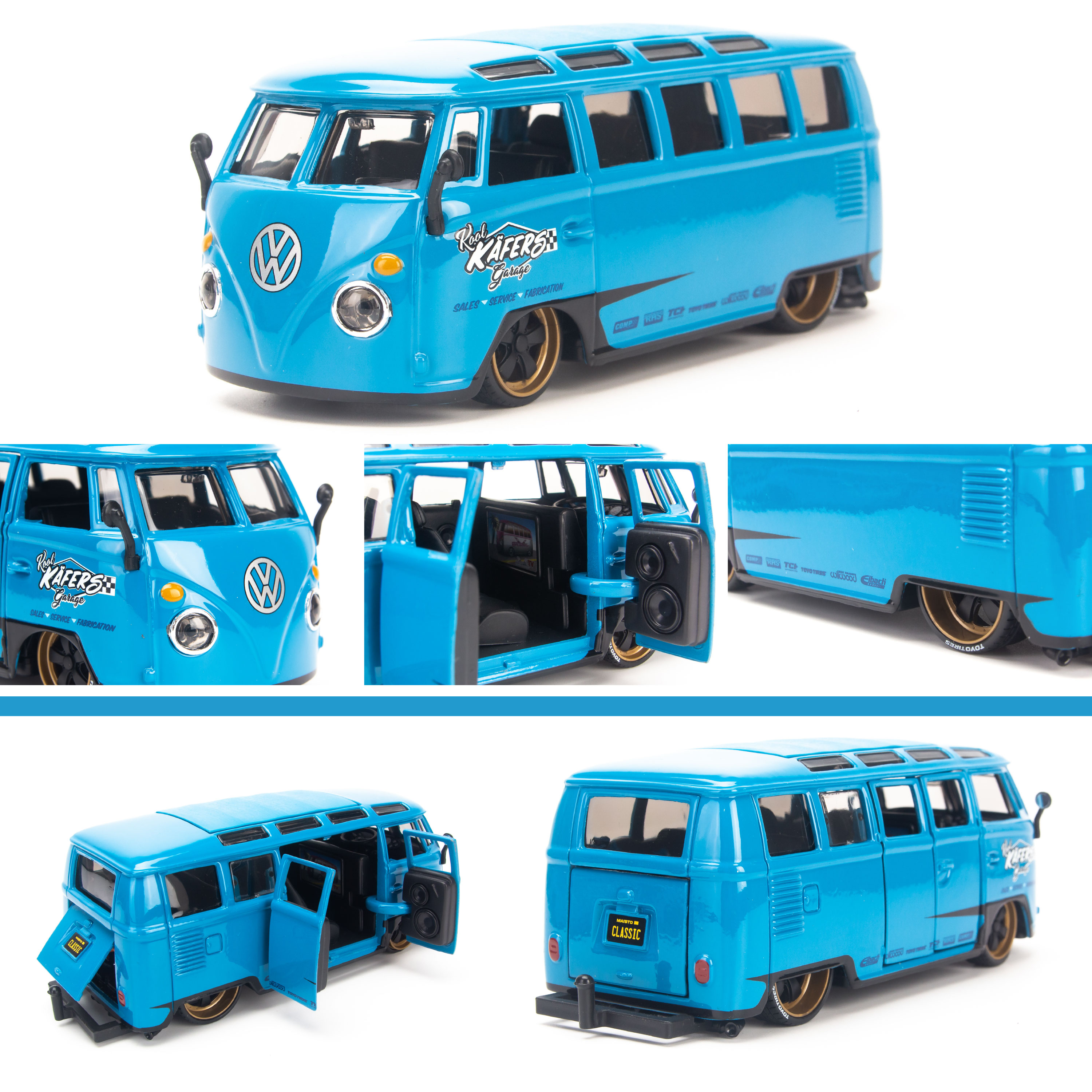 Mô hình xe Design Elite Transport - VW Van + Beetle 1:24 Maisto - 32752