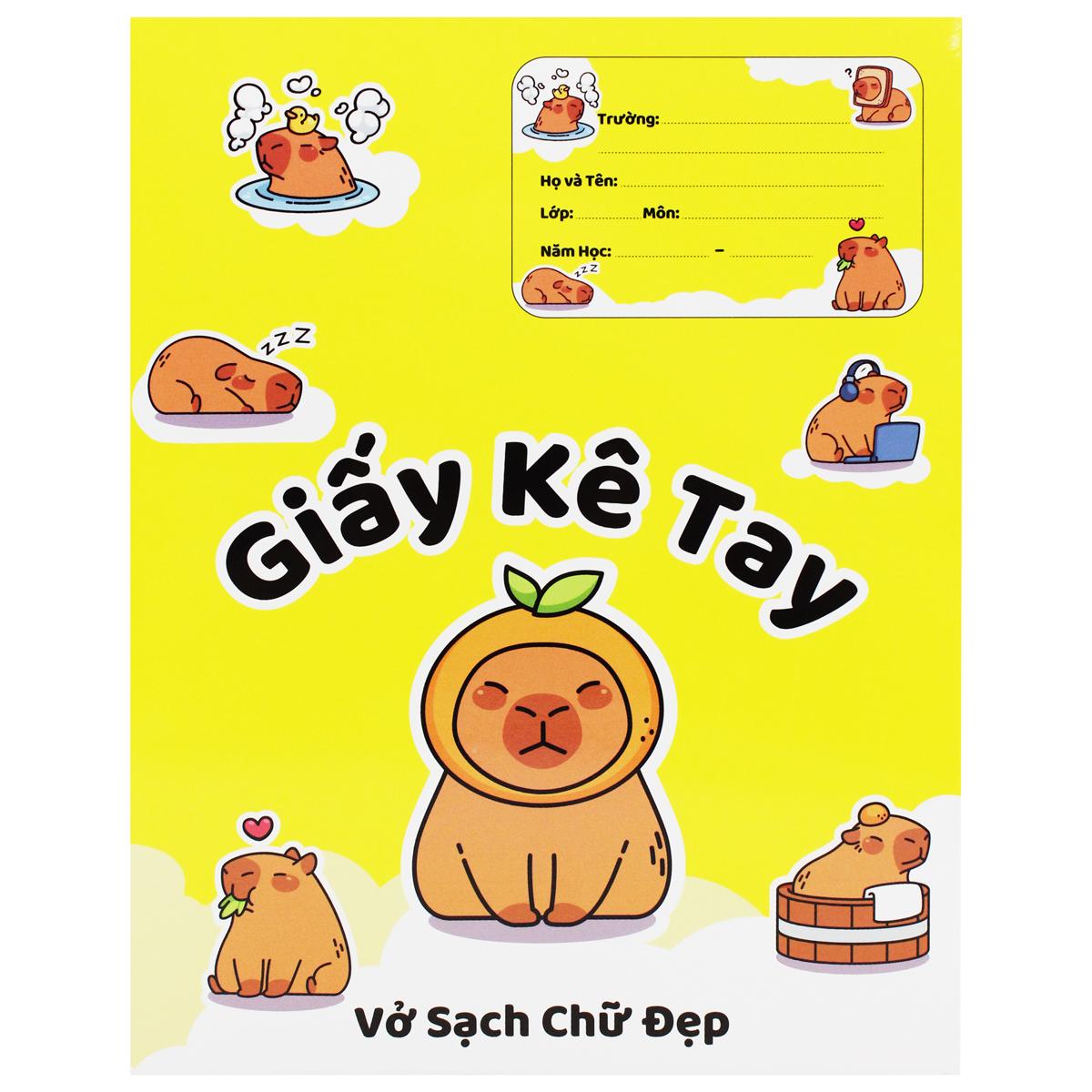 Giấy Kê Tay Tập Capybara - 16.5 x 21 cm - The Sun - Màu Vàng