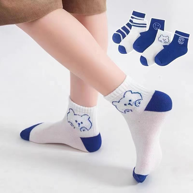 Combo 5 đôi vớ cho bé, tất trẻ em chất liệu Cotton cao cấp mềm mại, co giãn dễ chịu