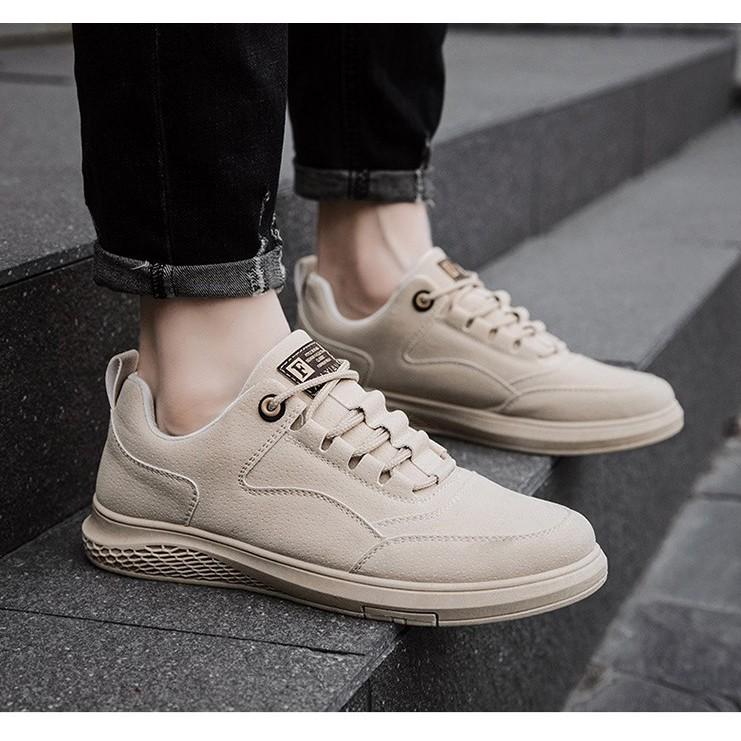 Giày Nam, Giày Sneaker Thấp Cổ Da Cao Cấp 2021