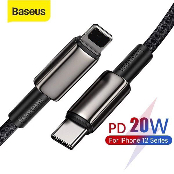 Cáp sạc nhanh, siêu bền C to IP 20W Baseus Tungsten Gold dùng cho iPhone 12/ iP11 Series/ iPXS Max (20W, Fast Charging & Data Cable)- Hàng chính hãng