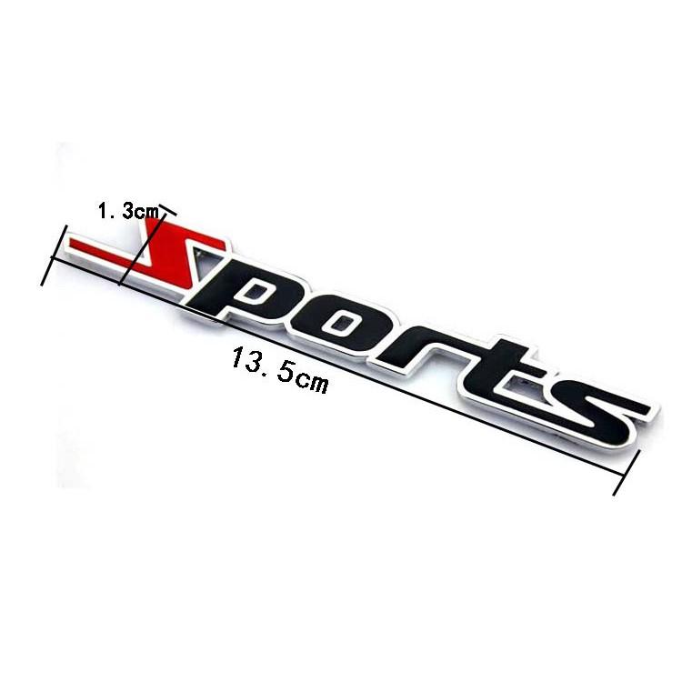 Decal Tem Chữ Kim Loại Sport Dán Trang Trí ô Tô MS-35