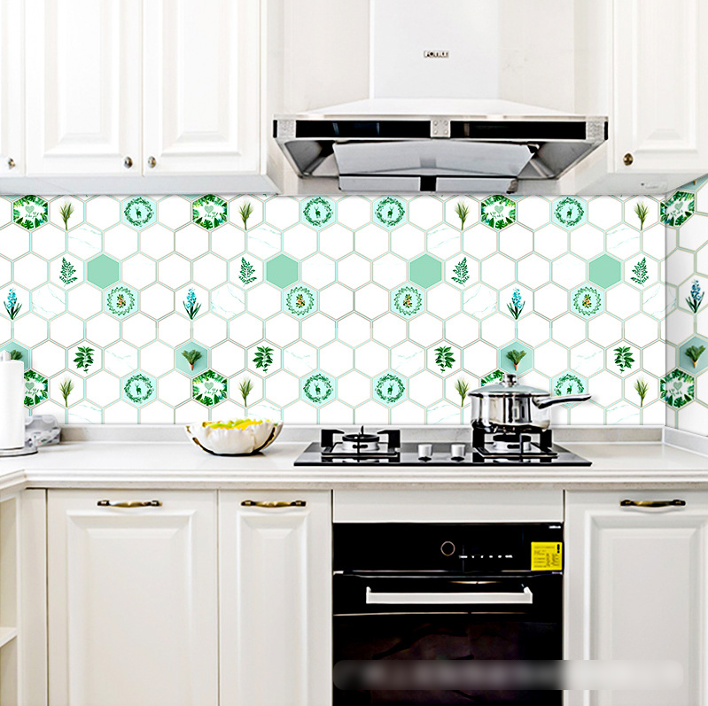 Combo 3 mét giấy dán bếp, decal dán bếp tráng nhôm Ô BẮC ÂU khổ 60cm có keo sẵn