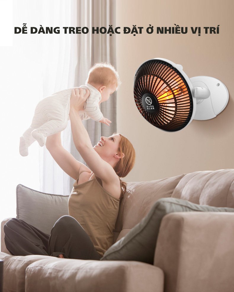 Máy sưởi mini để bàn HuaBei HBH-6A tiện lợi giữ ấm phòng ngủ