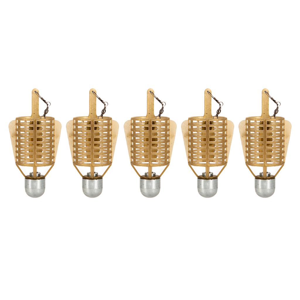 5X ABS Fishing Bait Cage Lure Cage Bait Fishing Basket Feeder Holder 20g