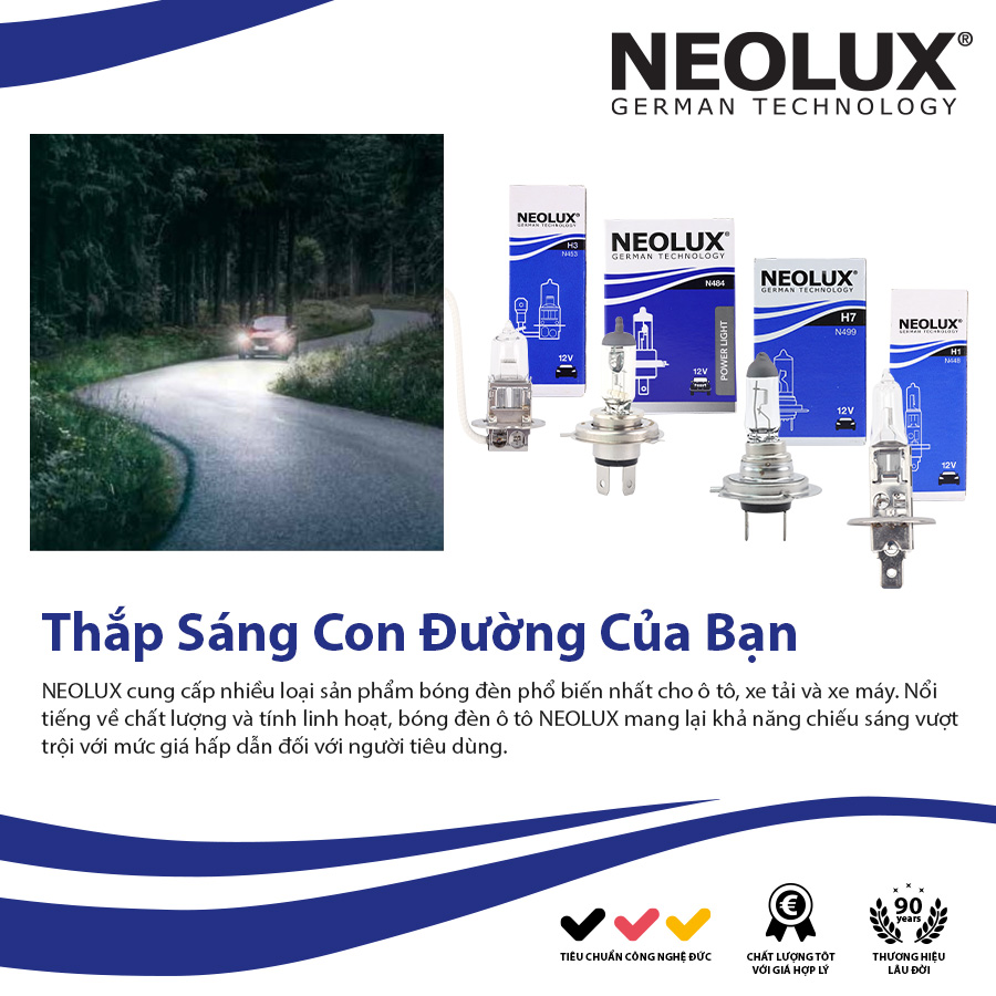 Combo 10 Bóng Đèn Sau 1 Tim OSRAM NEOLUX P21W N382 12V 21W (Chân Thẳng)