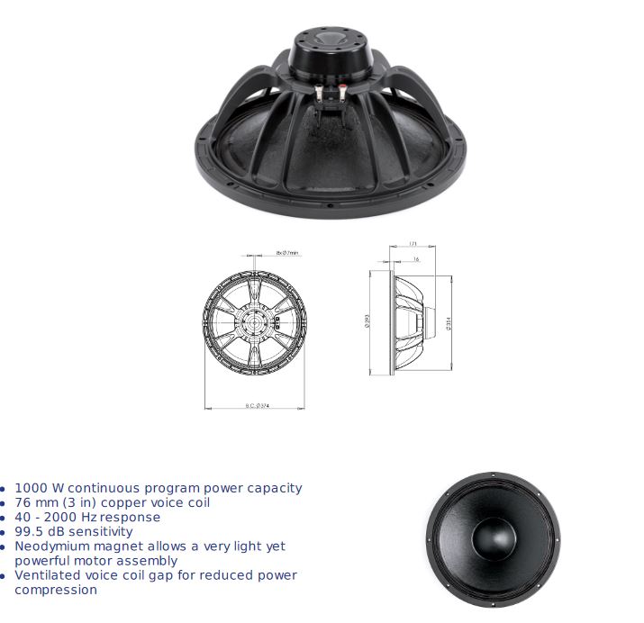 Loa Rời 4 tấc từ NEO B&C SPEAKERS- Italia 15NDL76  – Hàng Chính Hãng