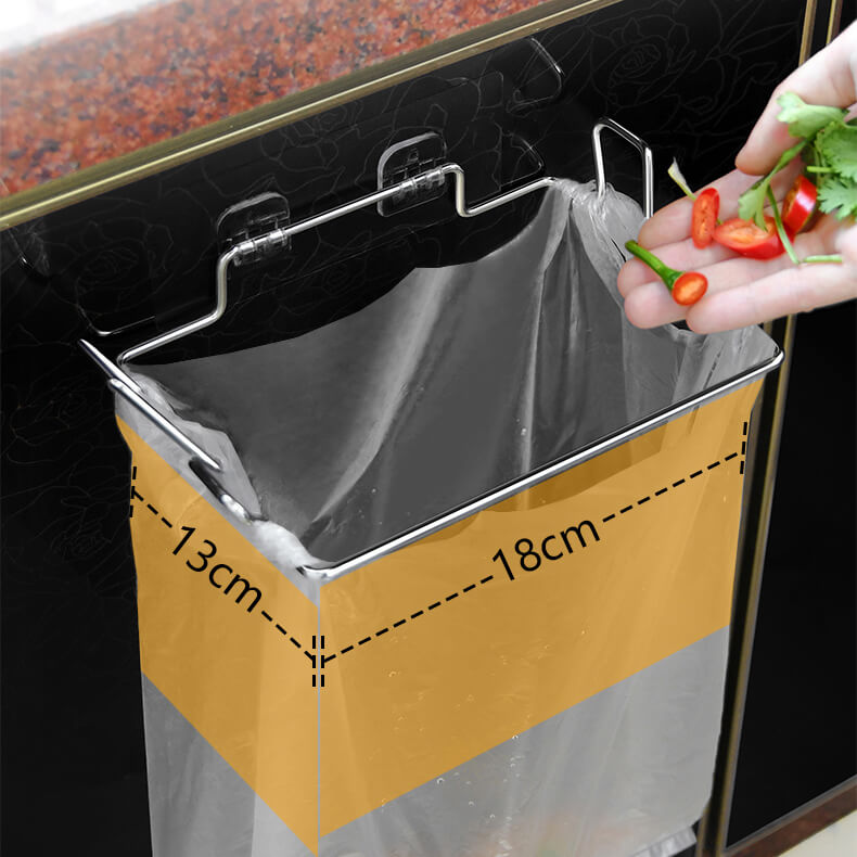Giá Đỡ Túi Đựng Rác Treo Tường Nhà Bếp INOX Kèm Miếng Keo Siêu Dính Móc Treo Đồ Nhà Tắm Đa Năng