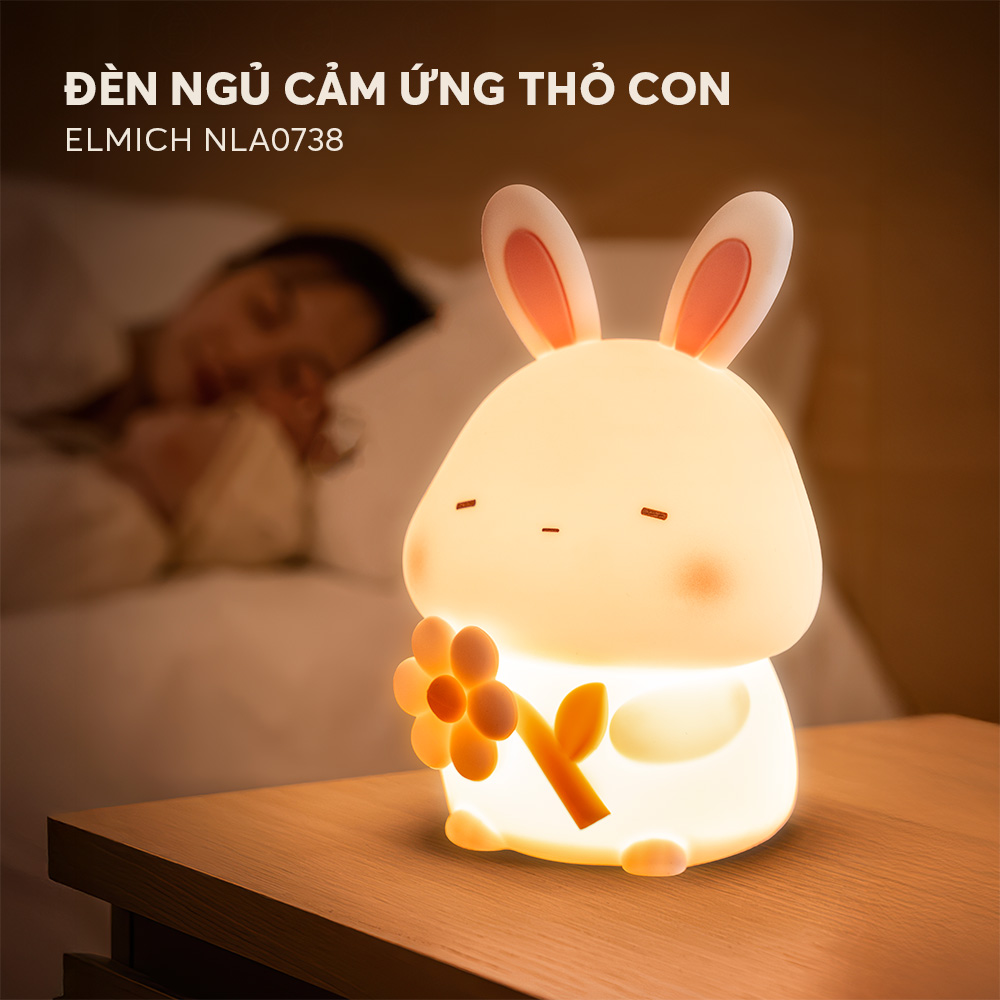 Đèn ngủ cảm ứng thỏ con Elmich NLE0738 - hàng chính hãng