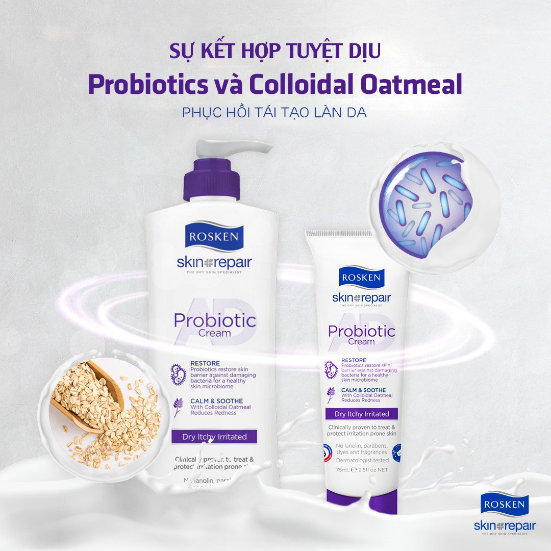 Kem chăm sóc viêm da Rosken AD Probiotic cream 400ml