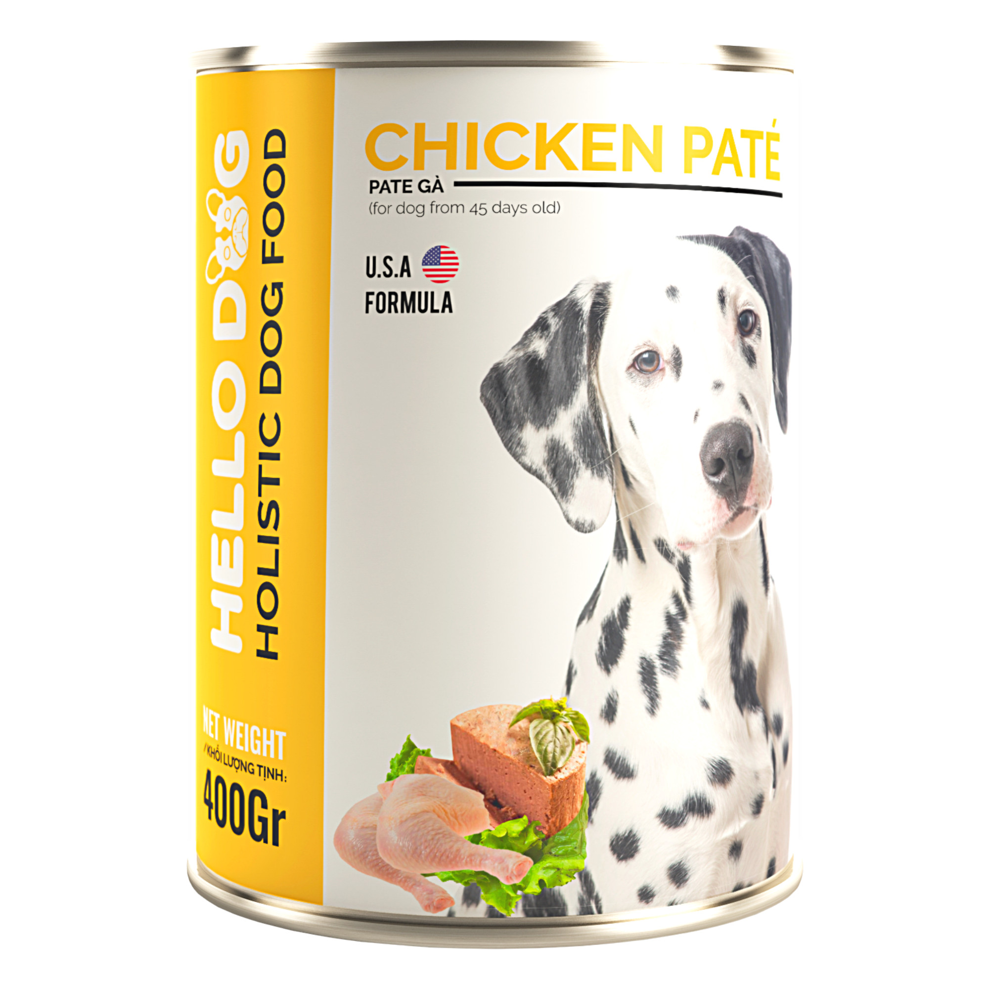 Pate Cho Chó Mọi Độ Tuổi Hương Vị Gà - Hello Dog Chicken Pate 400G ( Combo 10 Lon )