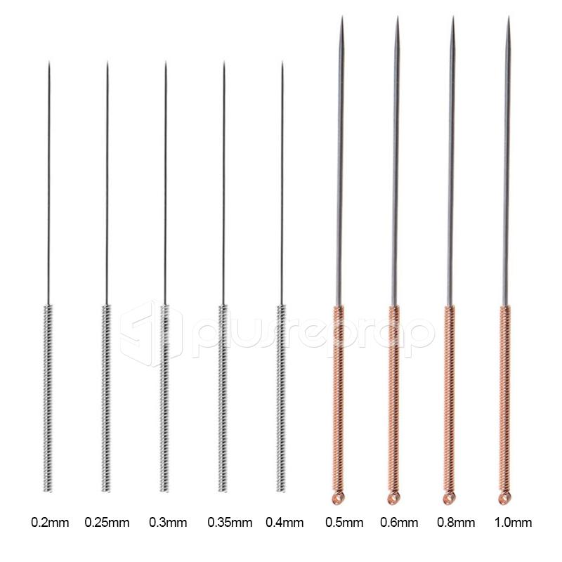 10PCS Nốt vòi làm sạch bằng kim loại sạch bằng thép không gỉ cho vòi phun MK8 V6 qua các lỗ 0,2-1.0mm các bộ phận máy in 3D