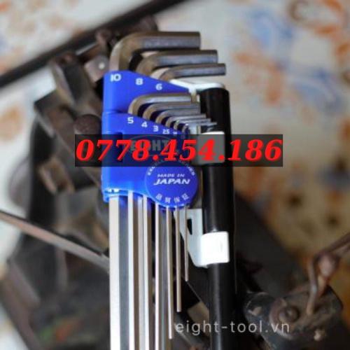 Bộ lục giác bằng NHẬT BẢN 9 cây LHS-9NP EIGHT ( có tay nối)