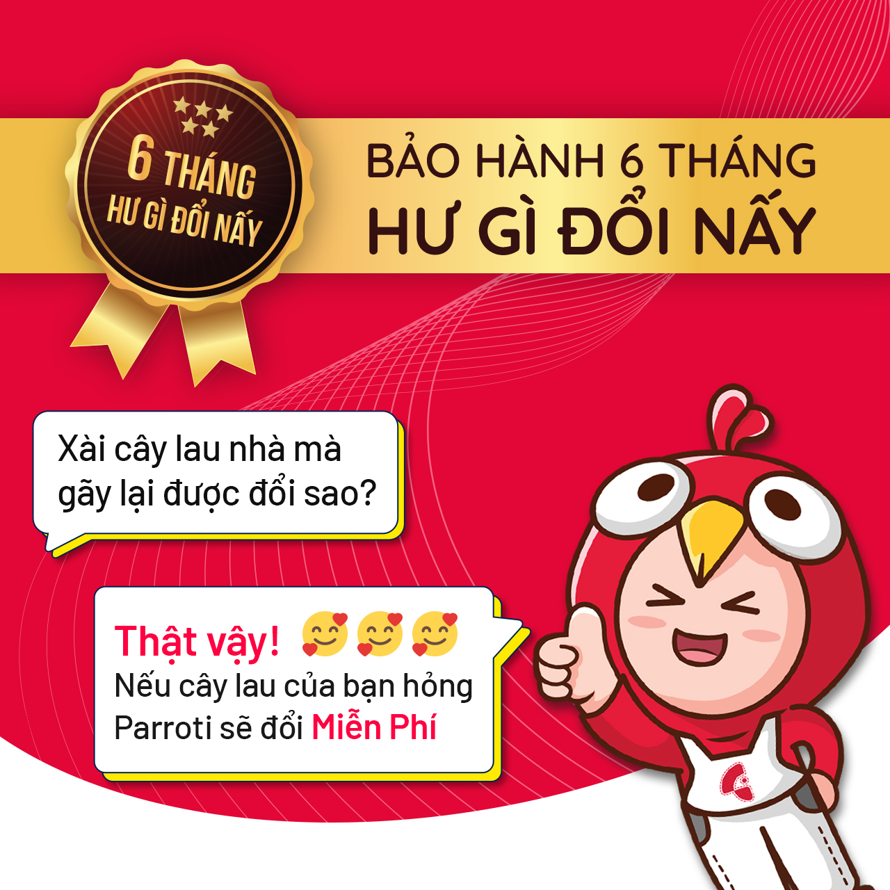 Cây lau nhà thay thế bộ lau nhà PX01 (Không bao gồm thùng vắt) - Parroti MOP-PX01