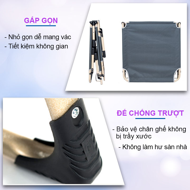 Giường xếp văn phòng, giường gấp văn phòng ngủ trưa gấp gọn, kích thước 193 x 68 cm cao cấp