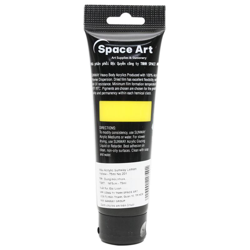 Tuýp Màu Vẽ Acrylic 75 ml - Sunway No.201 - Lemon Yellow