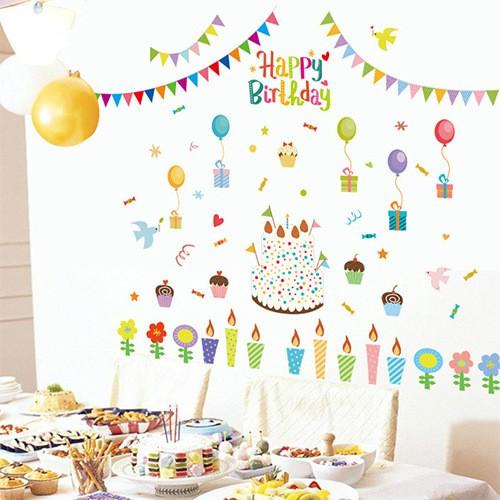 Decal dán tường chúc mừng sinh nhật - happy birthday