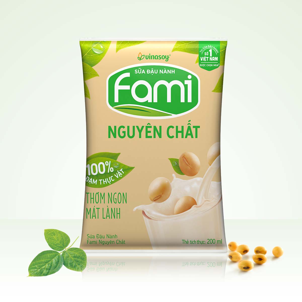 Thùng Sữa đậu nành Fami nguyên chất (200ml x 40 Bịch)