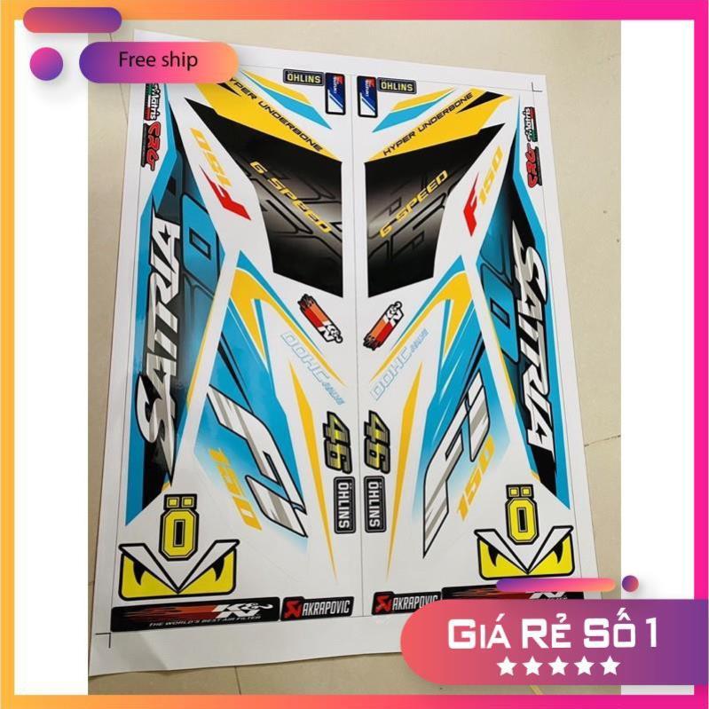 Tem rời #Satria Fi dán xe trắng 3 lớp ko bay màu bảo hành màu sắc vĩnh viễn