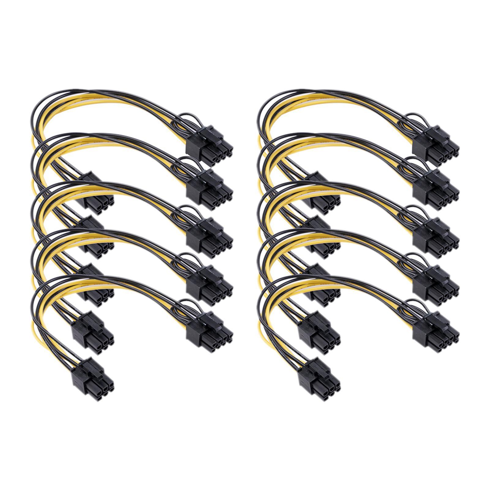 -e 6 pin Female to 6+2 8 pin Female GPU Cable Adapter