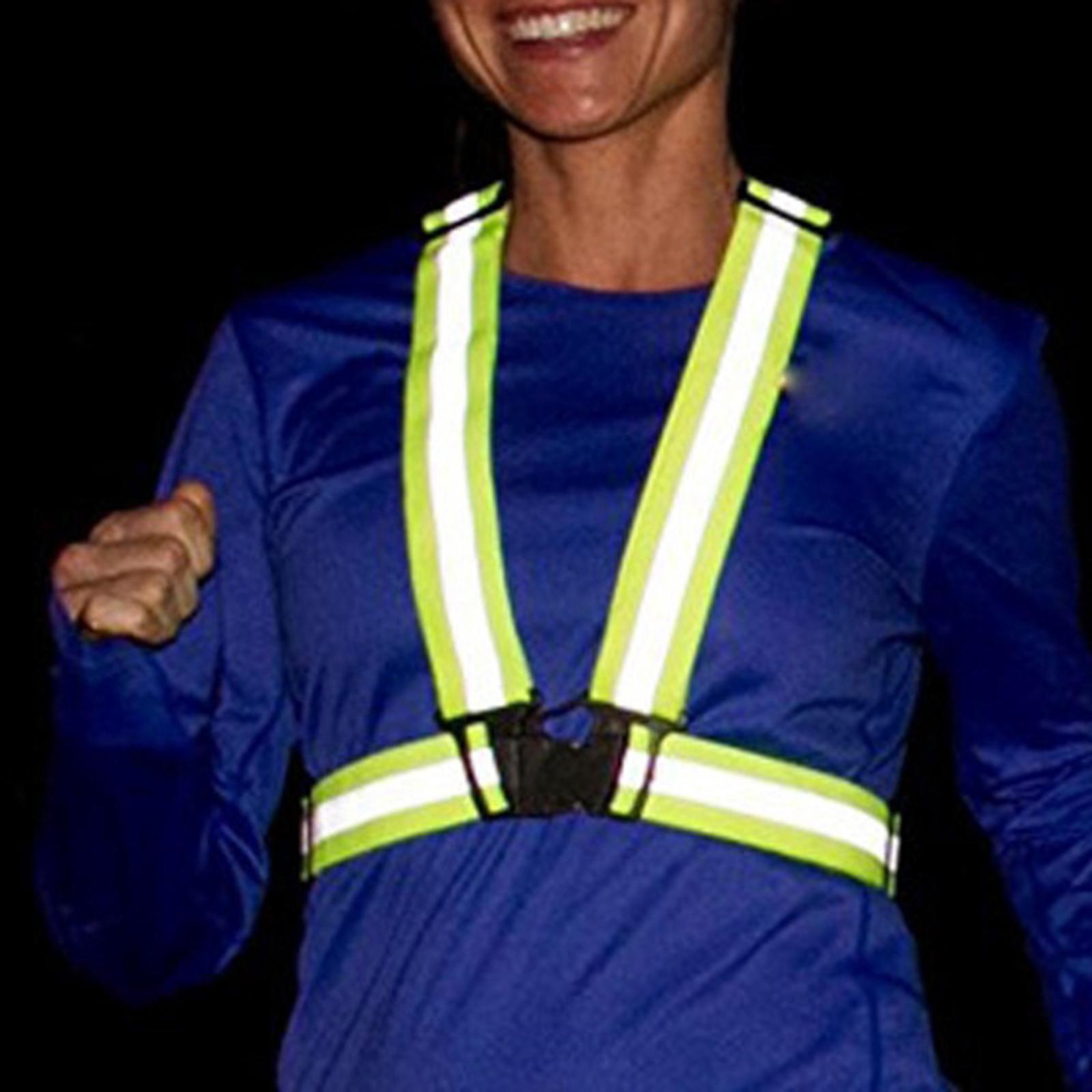 Reflective Vest Gear, Cycling Reflective Bands, Adjustable Safety Vests High Visible Belt Wristbands Straps for Night Running Outdoor Dog Walk Jogging