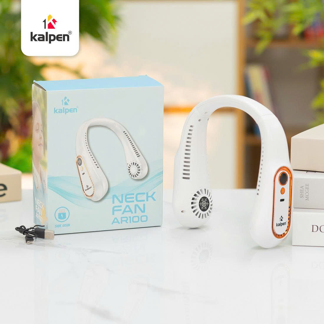 Quạt sạc đeo cổ Kalpen AR100 pin 1200mAh hàng chính hãng