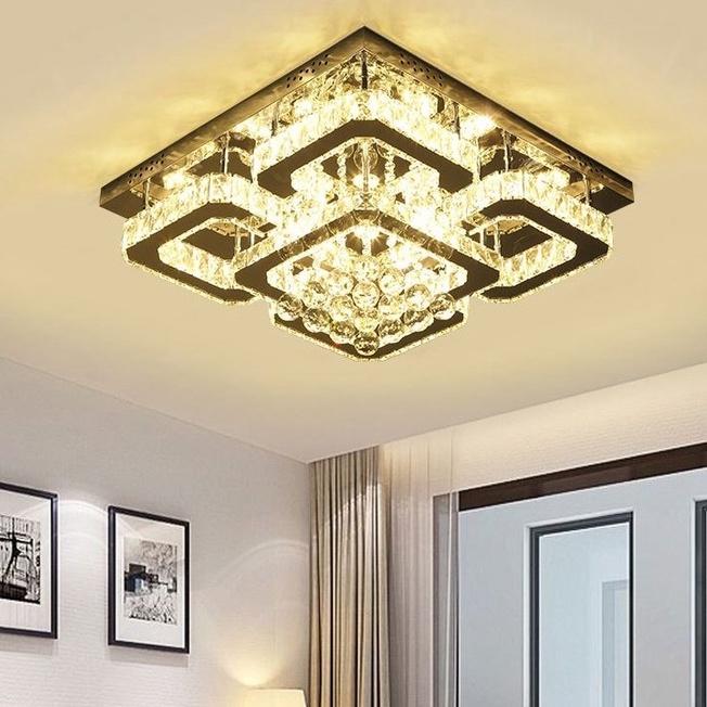 Đèn trần pha lê TUER D600 cao cấp trang trí nhà cửa hiện đại, sang trọng.