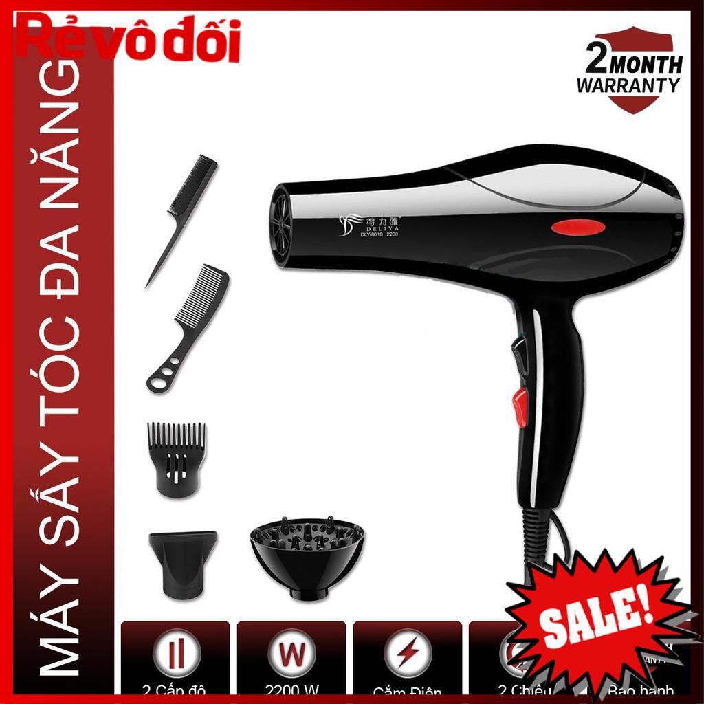 Máy sấy tóc công suất lớn DELIYA 8018 ( 2000W) 2 chiều nóng lạnh, tặng kèm ngay bộ 5 đầu phụ kiện làm tóc cao cấp