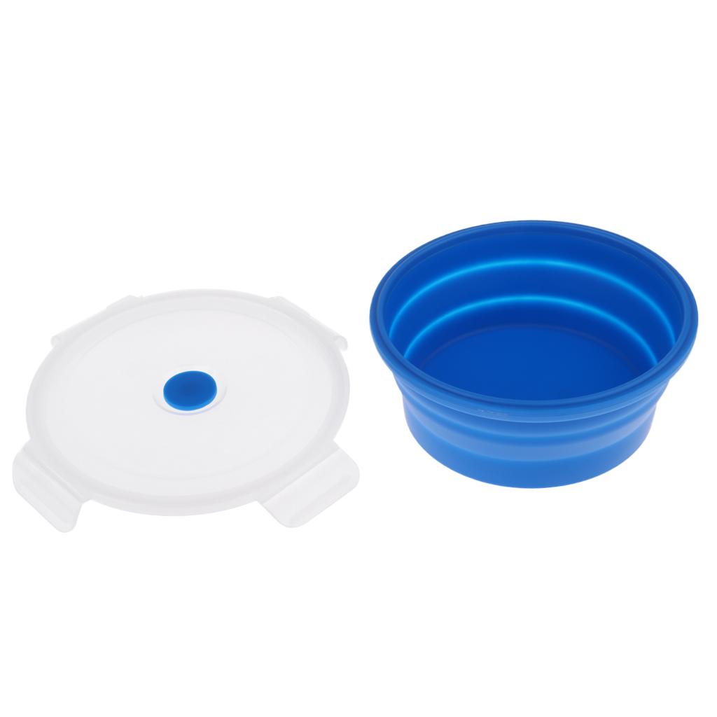 Collapsible Silicone Bowl with Lid for Outdoor Camping, Travel, Hiking and Indoor Home Kitchen