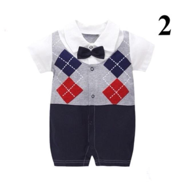 Body công tử cộc xinh yêu cho bé trai, vải cotton thấm mồ hôi