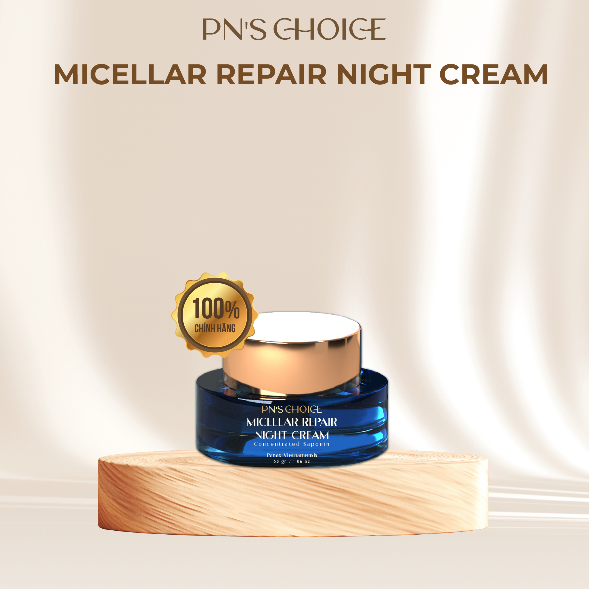 Kem dưỡng da ban đêm Micellar Repair Night Cream Concentrated Saponin 30g