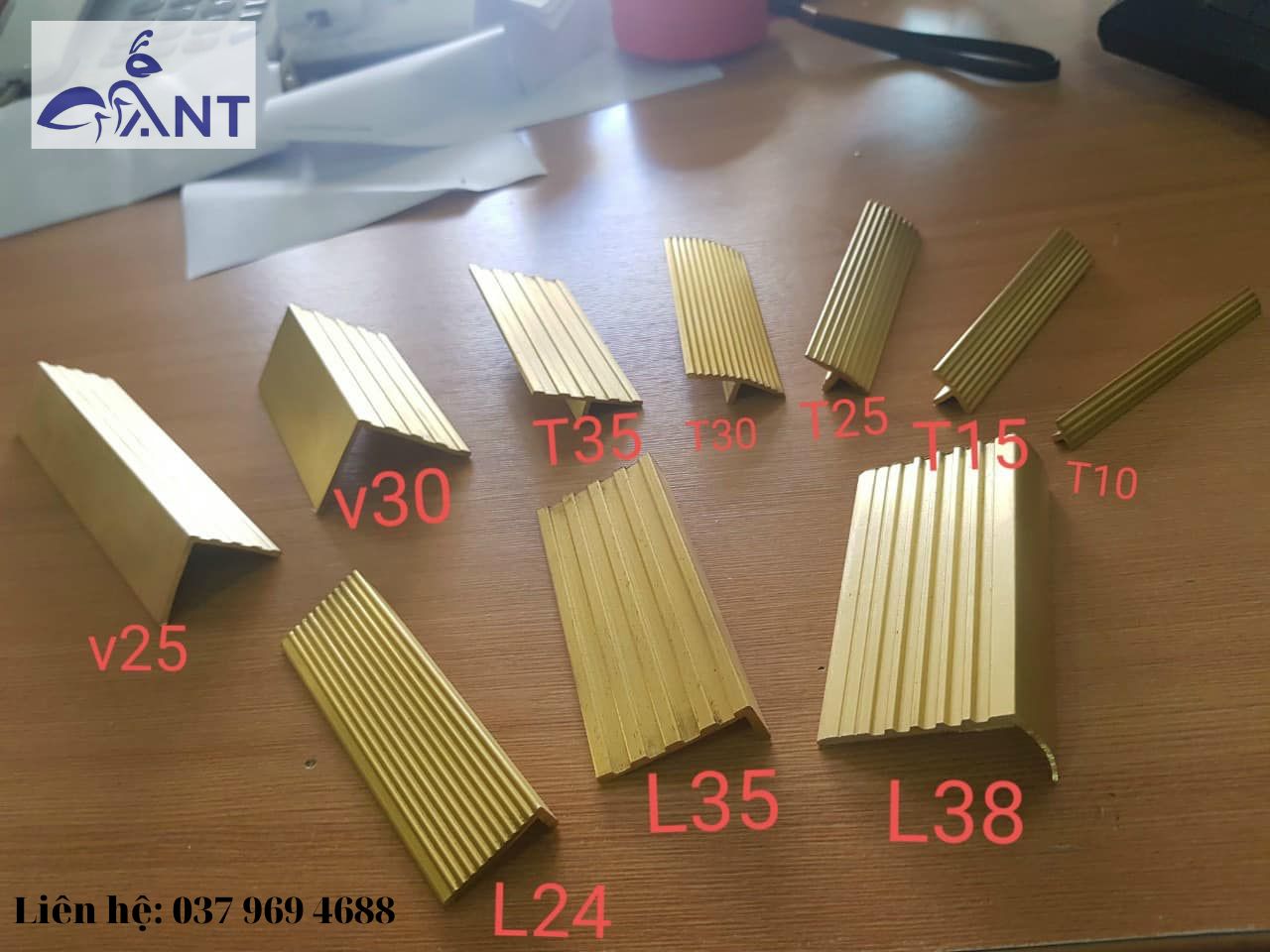 Nẹp đồng L24 trơn, nẹp ốp cầu thang, thanh dài 4m, hỗ trợ cắt theo kích thước, giá tính theo mét, trang trí nhà cửa
