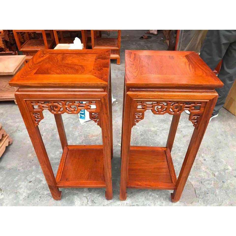 Đôn vuông gỗ Hương kê Tượng, lọ hoa trang trí trong nhà