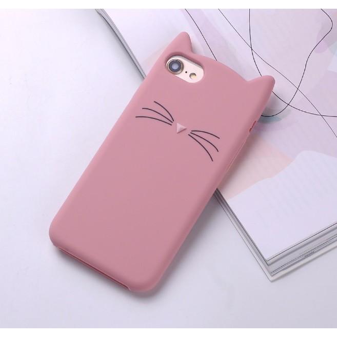 Ốp tai mèo màu cho iPhone 7 7 Plus 8 8 Plus X dẻo đẹp thời trang