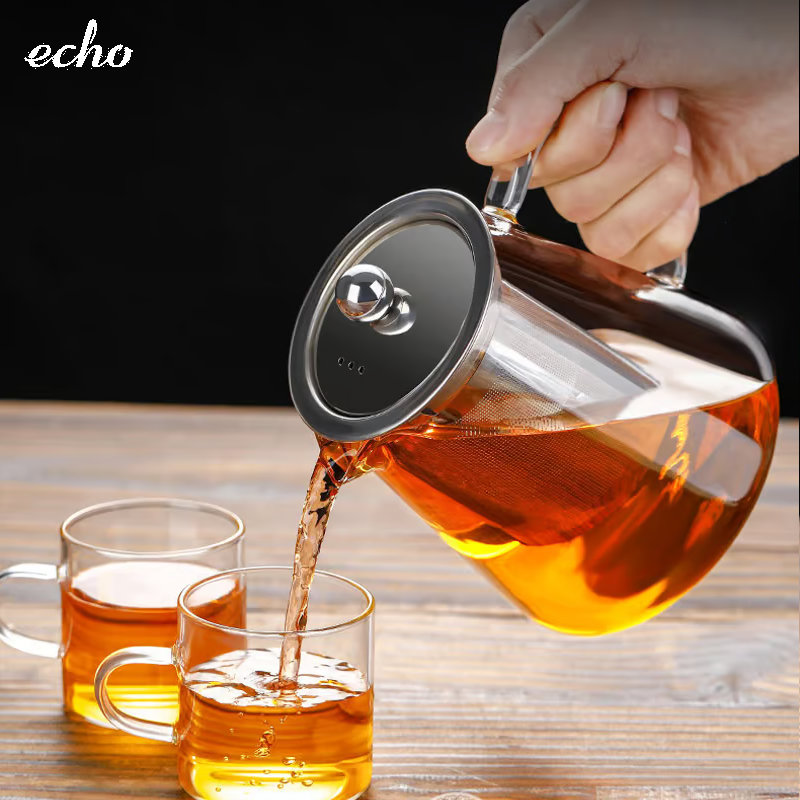 Ấm pha trà thủy tinh chịu nhiệt kèm lõi lọc Inox Echo Japan 650ml