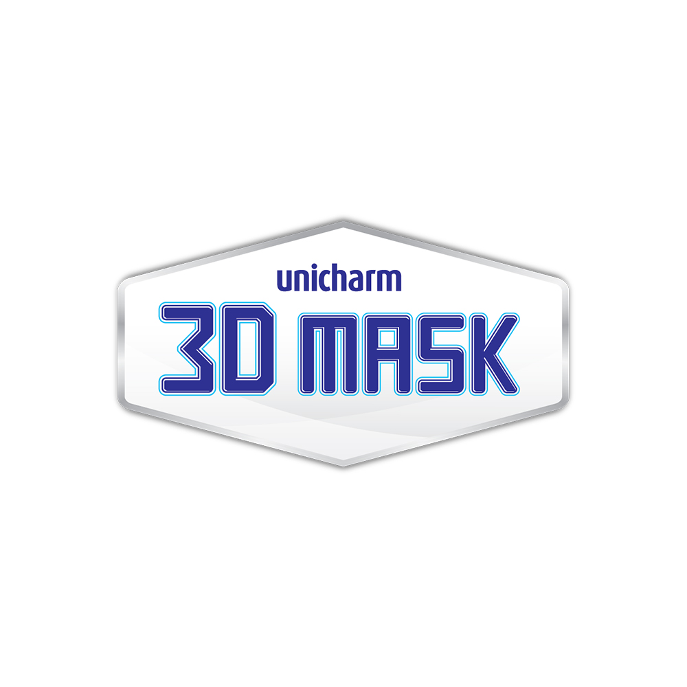 Bộ 3 Khẩu trang ngăn vi khuẩn Unicharm 3D Mask Virus Block (Ngăn được bụi mịn PM2.5) size M gói 5 miếng