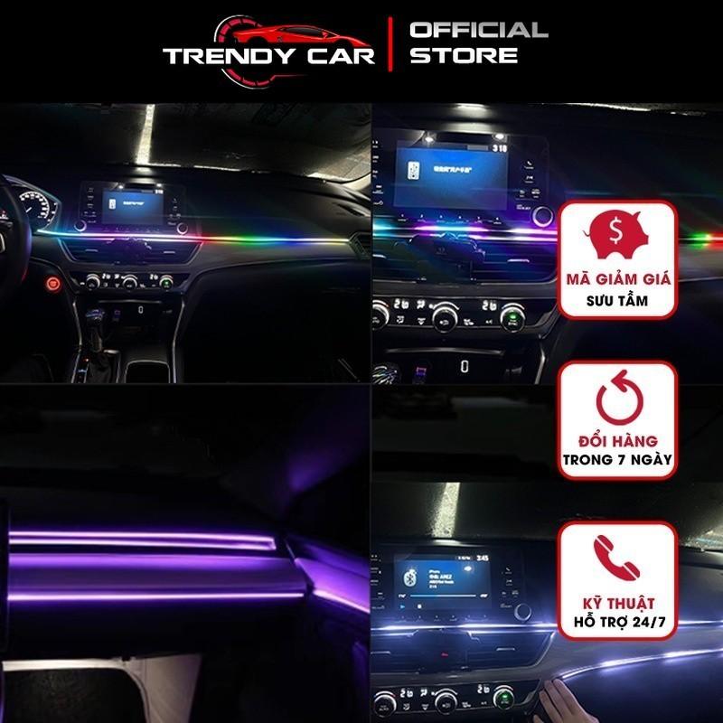 Dây Đèn Led Ambient Light RGB suối chảy 5V Cổng USB Trang Trí Nội Thất Xe Hơi Kèm Điều Khiển Từ Xa